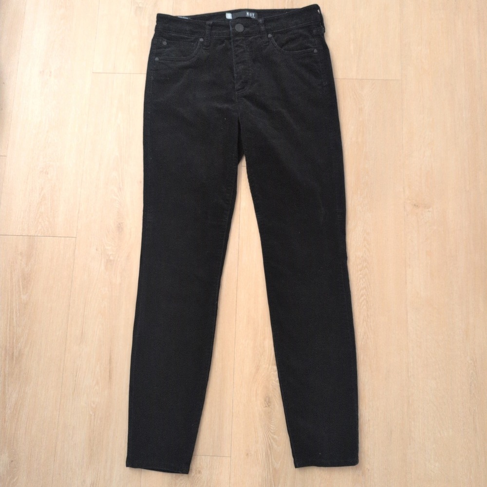 KUT from the Kloth Diana Skinny Corduroy Pants Black Size 6 Womens Cords
